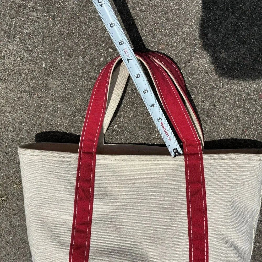 Vtg Medium Size Boat And Tote L L Bean Stiff Canvas Made In USA 11”x 12”x 5.5”